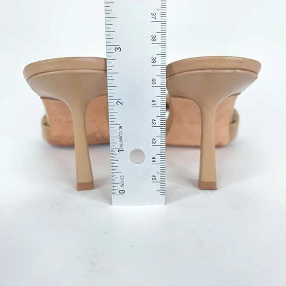 Studio Amelia Heels Twist Front Beige Puffy Neutral Leather Square Toe Size 7 - Picture 8 of 12